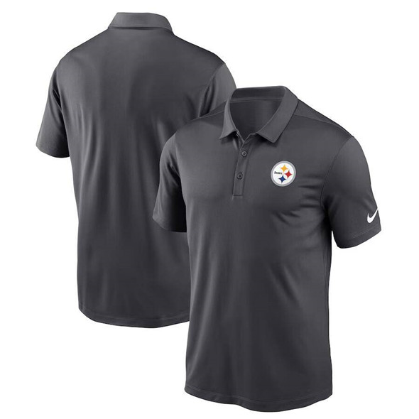 Men's Pittsburgh Steelers Gray Polo Men's Pittsburgh Steelers Gray Polo